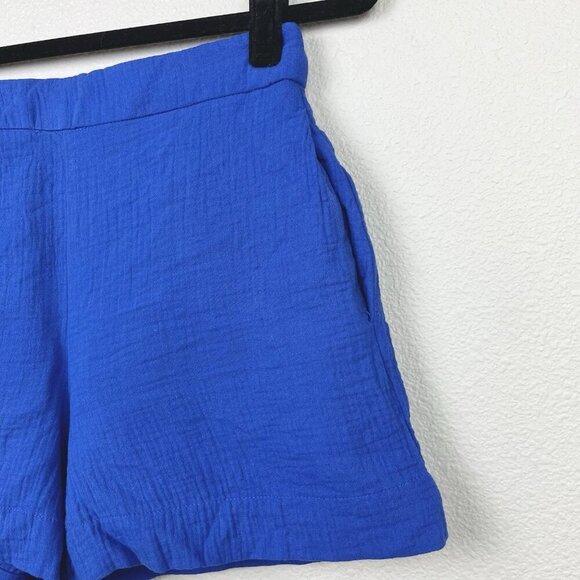 Boden Women's 2 Doublecloth Royal Blue Shorts 100% Cotton Pockets Beach Casual - Picture 7 of 13